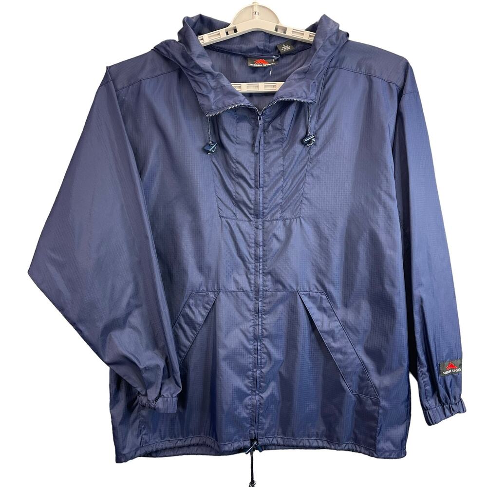 Sierra Sports Windbreaker Jacket Men Size Small Blue